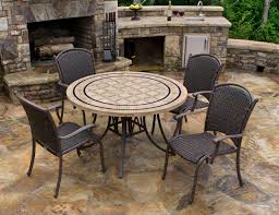 More details handcrafted dining table features a cast resin log base with a roman stone finish. Tortuga Outdoor Marquesas 5 Piece Round Wicker Stone Dining Set Modern Wicker Llc