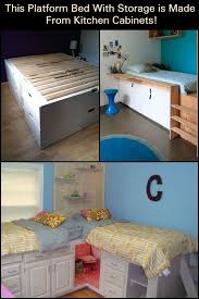 Build A Platform Bed With Storage Using Kitchen Cabinets Bed Storage Platform Bed With Storage Build A Platform Bed