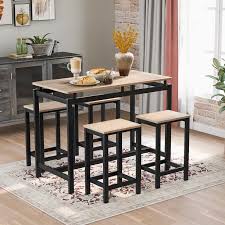 Adding bathroom accessories can transform even a dull and drab space into a luxurious and decorative bathroom. 5 Piece Dining Set Counter Height Dining Table Set With 4 Chairs Segmart Kitchen Table Set