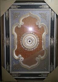 Osmanli Saray Tavan Sq 101 Kod Numarali Bakir Renkli Eskitme Patina Boyali Simli Hologramli Kumas Kaplamali 140x200 Cm 3 Havuzlu 4 Kose Tavan Saray Renkler