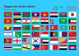 Flash Karte Von Asien Flaggen Der Lander Asiens Welt Quiz Geographie Interaktive Karten