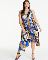 Ax Paris Hanky Hem Scarf Print Dress