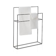 Give your bathroom a touch of style with a towel rack from crate and barrel. Jackson Black Floor Stand