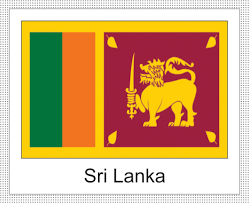 Hissflagge mit zwei metallösen auf der mastseite. Flagge Sri Lanka Weisses Design Grosse 1