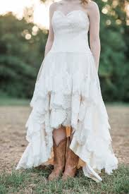 Country Wedding Dress With Lace High Low Hem The Guinevere Dress Wedding Dresses High Low Wedding Dresses Cinderella A Line Wedding Dress