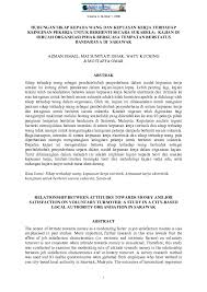 Pdf ciri ciri keusahawanan dalam kalangan banduan parol borang soal selidik kaji tahap stress scribd 03 eq amp tekanan kerja serta hubungan dengan komitmen kerja. Pdf Hubungan Sikap Kepada Wang Dan Kepuasan Kerja Terhadap Keinginan Pekerja Untuk Berhenti Secara Sukarela Kajian Di Sebuah Organisasi Pihak Berkuasa Mustaffa Omar Academia Edu