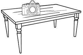 A table is a form of furniture composed of a surface supported by a base, usually four legs. New Camera On The Table Coloring Page Coloring Pages Table Coloring Sheets