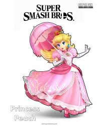 I did a little more experimenting with colouring again, this. Princess Peach Super Smash Bros Ultimate Nintendo Coloring Page Super Smash Brothers Princess Peach Coloring Pages