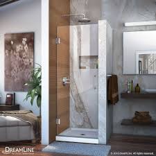 Unidoor 24 Inch X 72 Inch Frameless Hinged Shower Door In Chrome With Handle Frameless Hinged Shower Door Black Shower Doors Frameless Shower Doors
