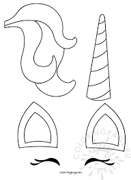 unicorn paper craft template coloring page