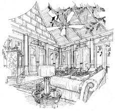 One point perspective room sketch at paintingvalley com. Sketch Interior Perspective Living Room Black And White Interior Design Stock Illustration Illustration Of Pattern Furniture 77111377