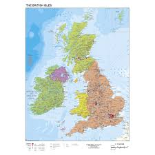 Die fläche von großbritannien ist in vier länder aufgeteilt. Stiefel Landkarte Grossbritannien Und Irland Politisch 68x98
