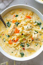 Creamy Chicken Soup With Pasta And Spinach Pasta Soup Recipes Chicken Pasta Soup Recipe Creamy Chicken Soup Recipe