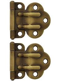 Pair Of Solid Brass Offset Mcdougal Cabinet Hinges In Antique By Hand Finish Antique Hinges Art Deco Kitchen Antiques
