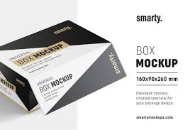 Hardboard Box Mockup 160x90x260 Mm Box Mockup Mockup Brochure Template Psd