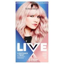 We advise, and it is stated on the product instructions, everyone should perform a strand test before dyeing their hair, even if they have used. Schwarzkopf Live Colour Lightener Twist 101 Cool Rose Tesco Groceries