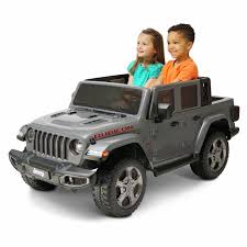 Topbuy 12v electric toy car kids ride on truck w/ rc remote control lights music mp3 black. 12 Volt Jeep Gladiator Battery Powered Ride On Vehicle Gray Walmart Com Walmart Com