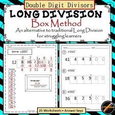 Long Division Horizontal Box Method Double Digit Divisor Version Long Division Upper Elementary Math Teaching Division