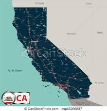 Listados completos de ejecuciónes bancarias en ciudades del california. Mapa Del Estado California Ee Uu Vector Set De California State Con Mapas De Carreteras Ciudades Y Estados Vecinos Canstock