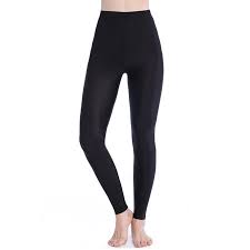 Sayfut Women Basic Leggings Stretch Yoga Pants High Waist Tummy Control Workout Fitness Yoga Trouser Black