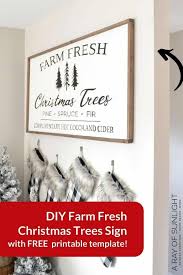 Diy Farm Fresh Christmas Tree Sign With Free Template Fresh Christmas Trees Christmas Wooden Signs Christmas Tree Painting
