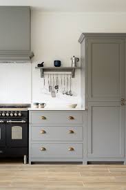Shaker Kitchen Brass Handles Wood Effect Porcelain Floor Perfection Kitchen Plans Grey Shaker Kitchen Devol Kitchens