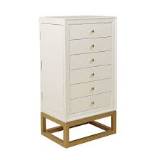 Free shipping for many items! Small Space White And Gold Jewelry Chest By Accentrics Home Furniturepick