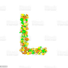 Foto De Letra Do Alfabeto L Maiusculo Fonte Engracada De Cubo Forma Laranja Verde E Amarelo 3d Render Isolado No Fundo Branco E Mais Fotos De Stock De Abstrato Istock
