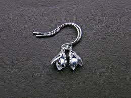 Tiny Silver Flower Earrings Small Silver Drop Earrings Silver Earrings Dangle Silver Jewelry Fashion Tiny Earrings