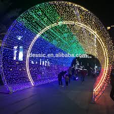 Source Outdoor Light Up Holiday Light Tunnel Metal Tunnel With Fairy Lights Holiday Light Displays On M Alib Light Tunnel Holiday Lights Display Holiday Lights
