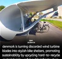 Denmark upcycles wind turbine blades into bike shelters