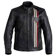 Vintage Style Raven Leather Motorcycle Jacket Triumph