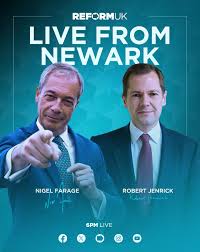 Coming up at 6pm tonight LIVE on Instagram…🚨 A big moment as Nigel Farage  and Robert Jenrick hold a major rally in Newark! Don't miss the chance to  hear from Dr David