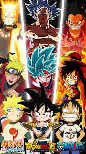 Naruto e dragon ball wallpaper. Naruto Goku Luffy In 2021 Anime Dragon Ball Dragon Ball Super Artwork Anime Crossover