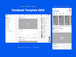 Download Free Mobile Desktop Facebook Post Feed Template 2020 Mockup Psd Set Good Mockups