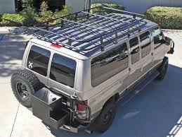 Custom Aluminum Roof Racks For Ford Chevy Dodge Sprinter And Nissan Nv Vans Designed And Fabricated By Aluminess Products Inc Van Van Roof Racks 4x4 Van