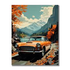 Tablou Canvas - Vintage Car Drive – The Print Studio