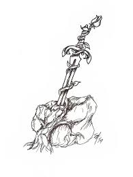 Sword In Stone By Iz4dantichrist On Deviantart Stone Tattoo Sword Tattoo Tattoos