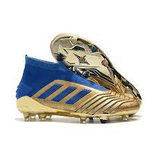 Med adidas fotbollsskor känner du dig som ett proffs på banan. Adidas Predator 19 Fg Fotbollsskor For Man Guld Bla