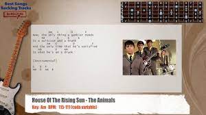 House Of The Rising Sun The Animals Guitar Backing Track With Chords And Lyrics Espanol