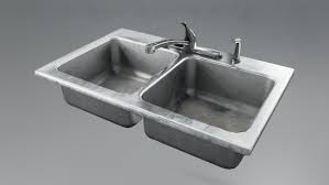 dirty stained kitchen sink low poly