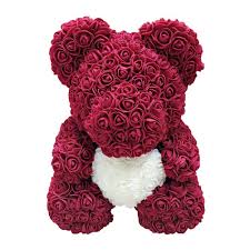 Roseal cutebear is the best gift for you as it is assembled by hand and each beautiful red rose is placed in a unique way to catch your attention. Kiops Artificial Rose Bear Preserved Flower 38 X 28 X 28cm Wine Red Heart Teddy Bear Made With Polystyrene Foam For Loved Ones Buy Online In Bahamas At Bahamas Desertcart Com Productid 163171946