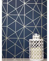 Find the best geometric wallpaper on wallpapertag. Metro Prism Geometric Triangle Wallpaper Navy And Gold Wow008