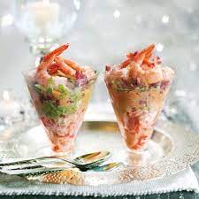 Crayfish And Prawn Cocktail With Bitter Leaves Recipe Starters Recipes Christmas Starters Recipes Christmas Dinner Starters