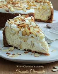 White Chocolate Almond Amaretto Cheesecake Cozy Country Living Recipe Desserts Cheesecake Recipes Dessert Recipes
