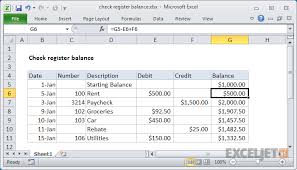 Excel Formula Check Register Balance Exceljet