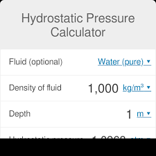 Hydrostatic Pressure Calculator Omni