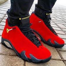 Red Black And White Jordan 14s Nike Air Jordan 14 Retro Ferrari Available At Kickbackzny Com Sneakers Men Fashion Air Jordans Red Sneakers