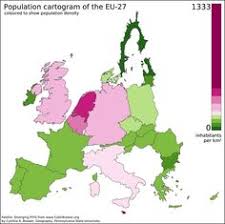 A Cartogram Of What Europe Would Look Like If Remapped According To Population Cartogram Europe Map World Map Travel