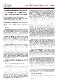 Measuring the effects of education on health and civic engagement: Pdf Problem Based Learning Versus Conventional Lecture Methods Using Case Notes For Evaluation